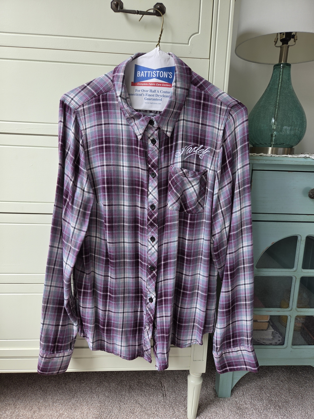 Harley-Davidson Purple Plaid Button-Down Shirt
